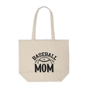 Baseball Mom Custom Canvas Tote Bag